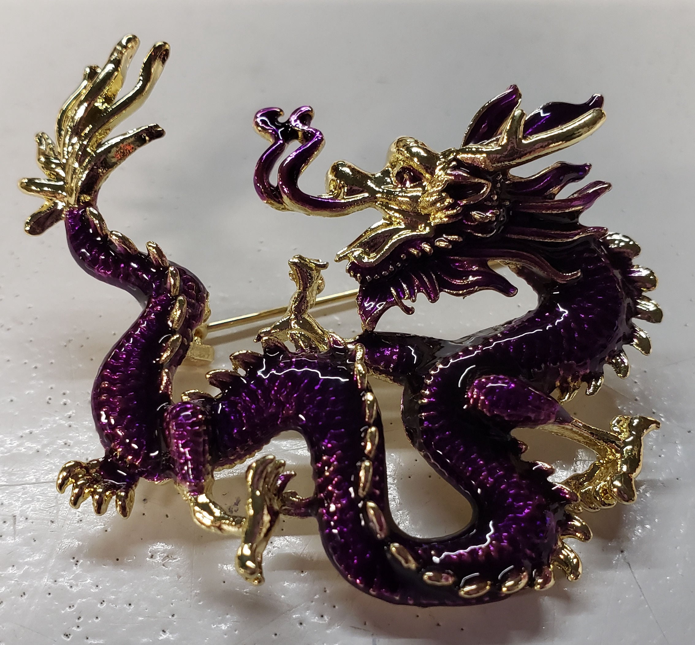 Purple Dragon Brooch