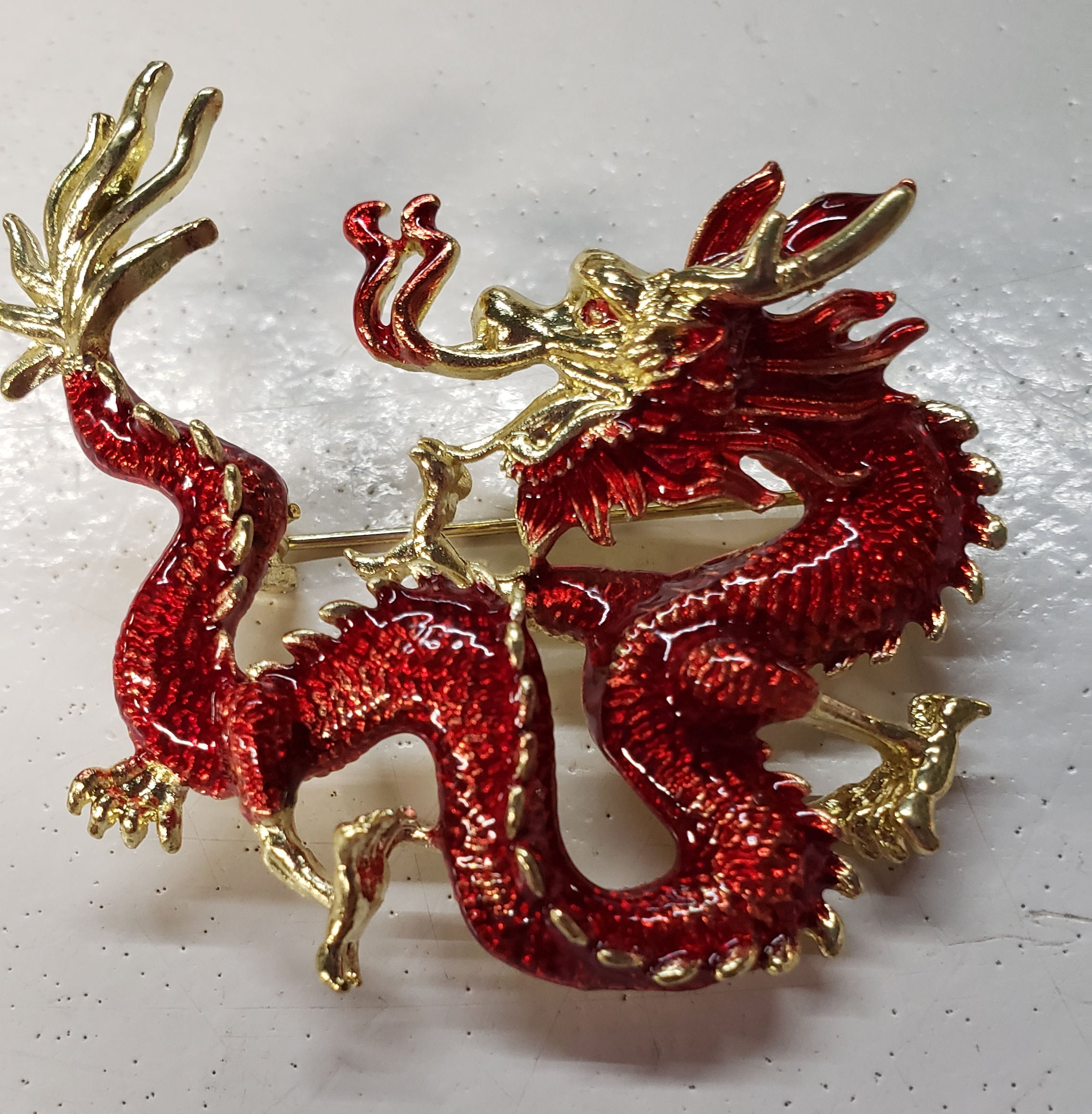 Purple Dragon Brooch